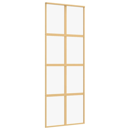 Schuifdeur 76x205 cm helder ESG-glas en aluminium goudkleurig 1 76 x 205 cm Goud