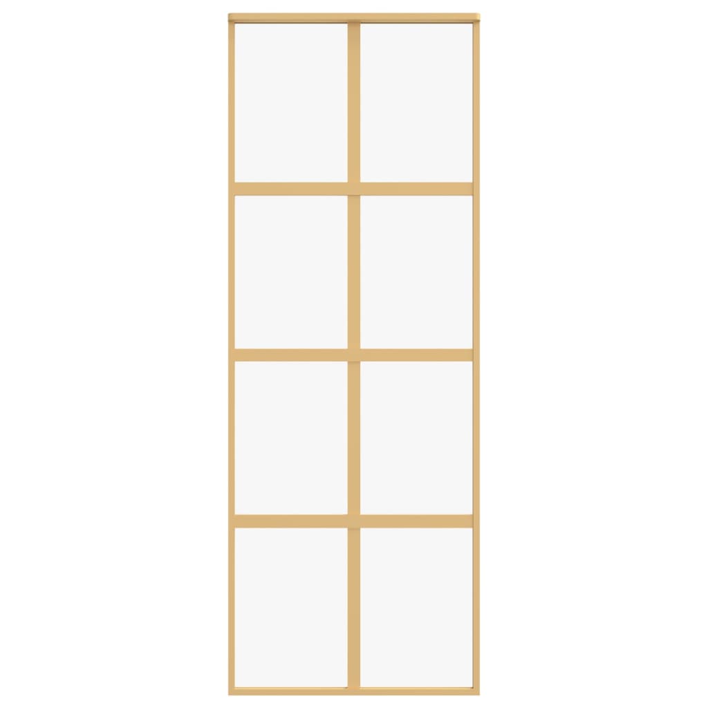 Schuifdeur 76x205 cm helder ESG-glas en aluminium goudkleurig 1 76 x 205 cm Goud