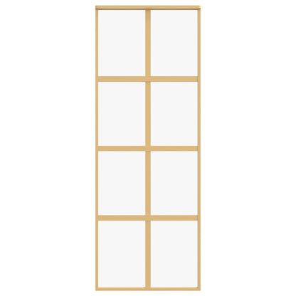 Schuifdeur 76x205 cm helder ESG-glas en aluminium goudkleurig 1 76 x 205 cm Goud