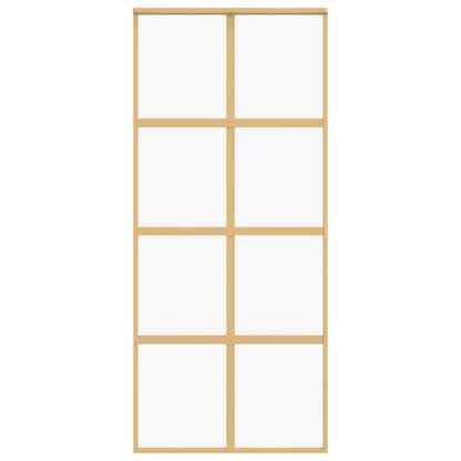 Schuifdeur 90x205 cm helder ESG-glas en aluminium goudkleurig 1 90 x 205 cm Goud