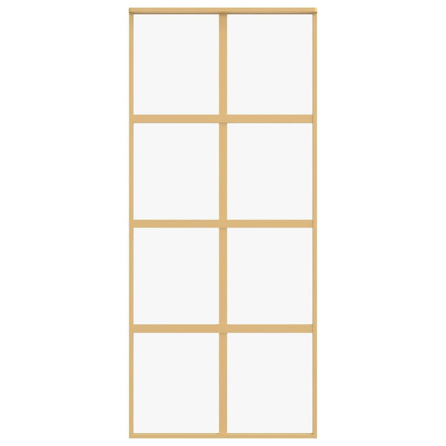 Schuifdeur 90x205 cm helder ESG-glas en aluminium goudkleurig 1 90 x 205 cm Goud