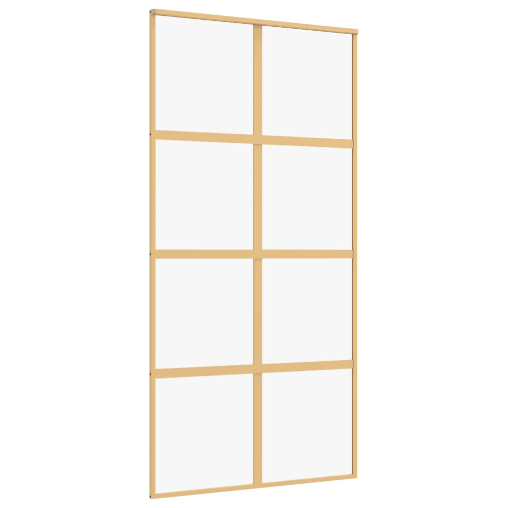 Schuifdeur 102,5x205 cm helder ESG-glas en aluminium goudkleur 102.5 x 205 cm Goud
