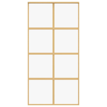 Schuifdeur 102,5x205 cm helder ESG-glas en aluminium goudkleur 102.5 x 205 cm Goud