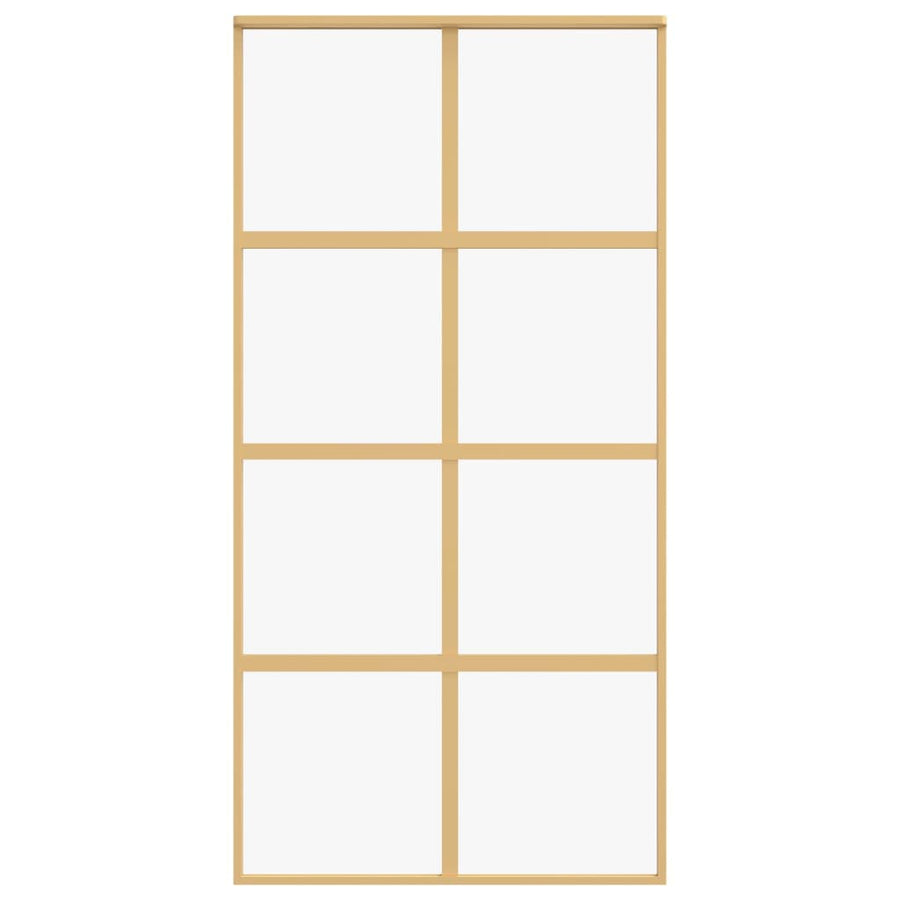 Schuifdeur 102,5x205 cm helder ESG-glas en aluminium goudkleur 102.5 x 205 cm Goud