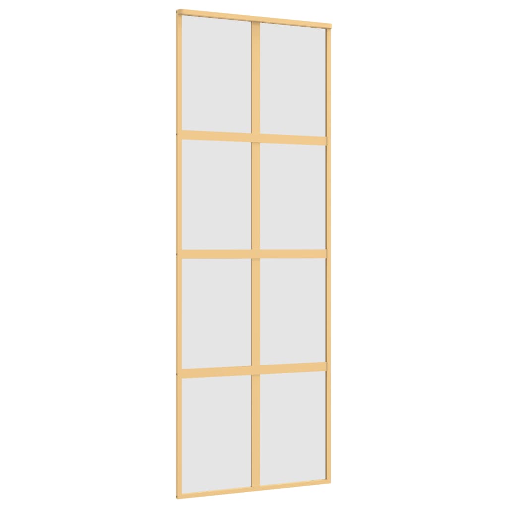 Schuifdeur 76x205 cm mat ESG-glas en aluminium goudkleurig 76 x 205 cm Mat