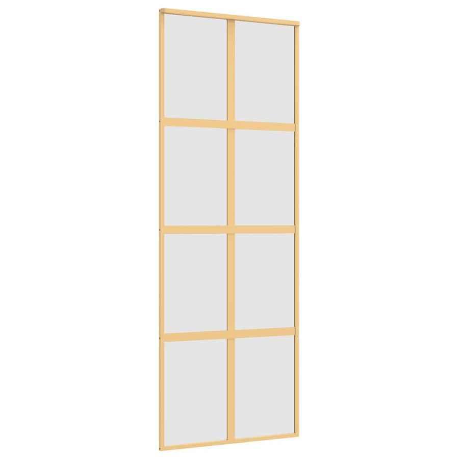 Schuifdeur 76x205 cm mat ESG-glas en aluminium goudkleurig 76 x 205 cm Mat