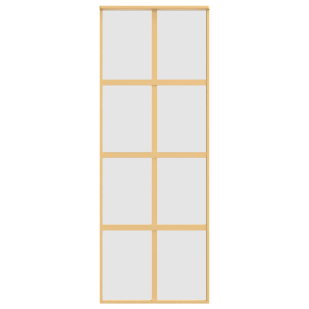 Schuifdeur 76x205 cm mat ESG-glas en aluminium goudkleurig 76 x 205 cm Mat