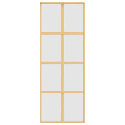 Schuifdeur 76x205 cm mat ESG-glas en aluminium goudkleurig 76 x 205 cm Mat