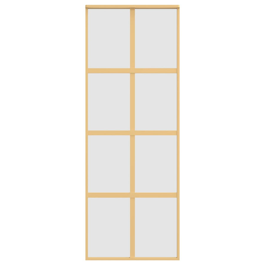 Schuifdeur 76x205 cm mat ESG-glas en aluminium goudkleurig 76 x 205 cm Mat