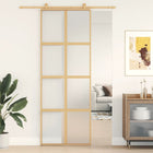 Schuifdeur 76x205 cm mat ESG-glas aluminium goud