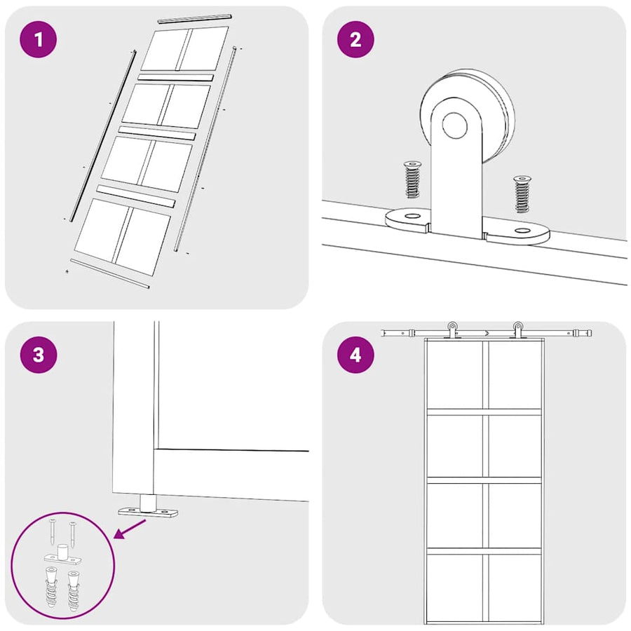 Schuifdeur 90X205 Cm Mat Esg-Glas En Aluminium Goudkleurig Goud