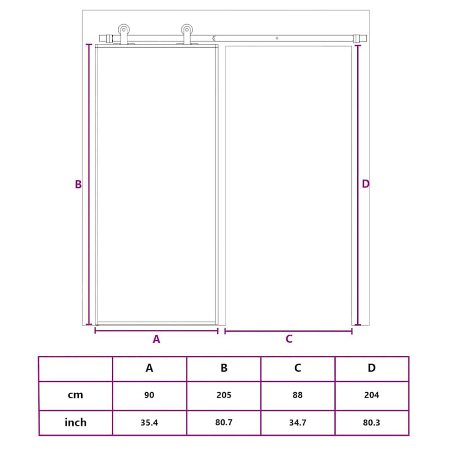 Schuifdeur 90X205 Cm Mat Esg-Glas En Aluminium Goudkleurig Goud