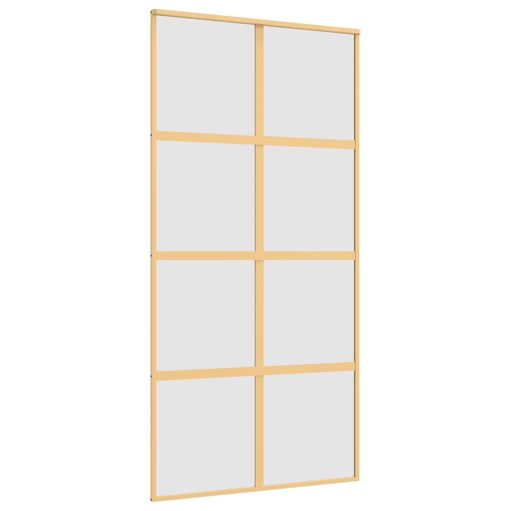 Schuifdeur 102,5x205 cm mat ESG-glas en aluminium goudkleurig 102.5 x 205 cm Mat