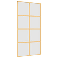 Schuifdeur 102,5x205 cm mat ESG-glas en aluminium goudkleurig 102.5 x 205 cm Mat
