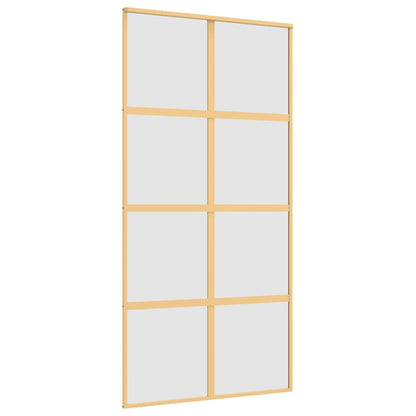 Schuifdeur 102,5x205 cm mat ESG-glas en aluminium goudkleurig 102.5 x 205 cm Mat