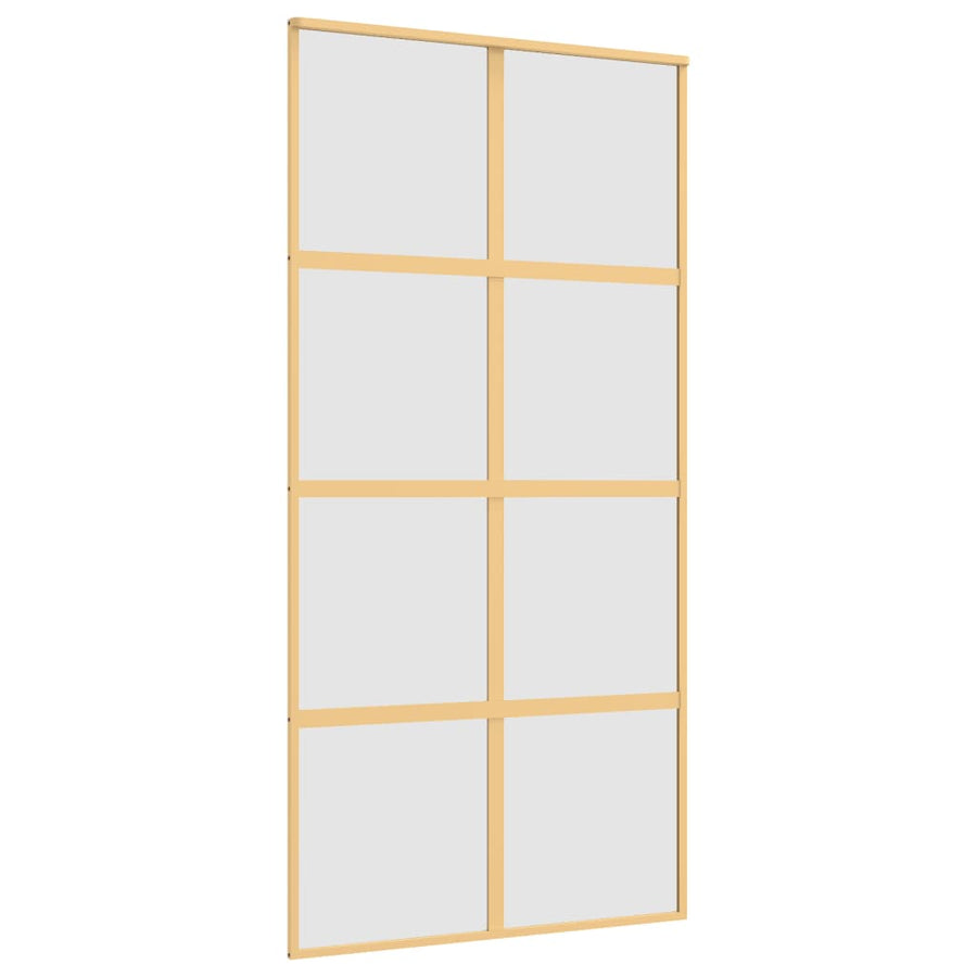 Schuifdeur 102,5x205 cm mat ESG-glas en aluminium goudkleurig