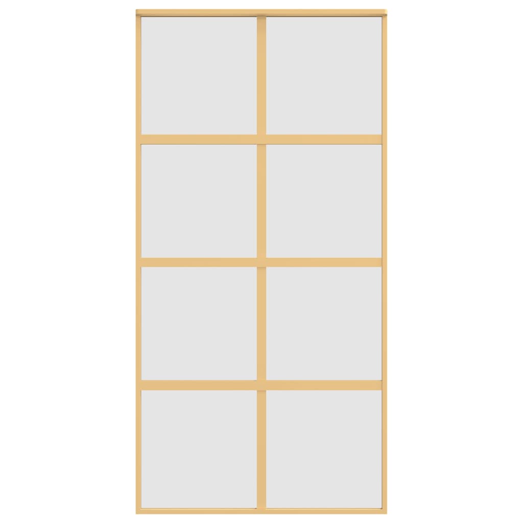 Schuifdeur 102,5x205 cm mat ESG-glas en aluminium goudkleurig 102.5 x 205 cm Mat