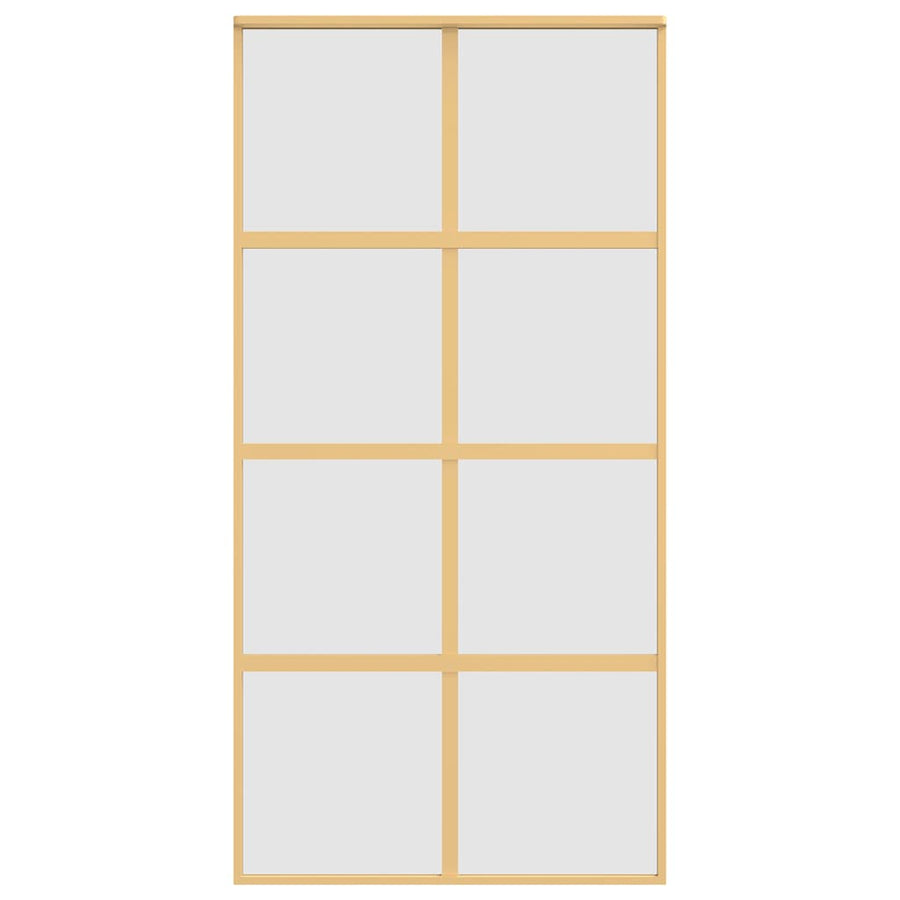 Schuifdeur 102,5x205 cm mat ESG-glas en aluminium goudkleurig