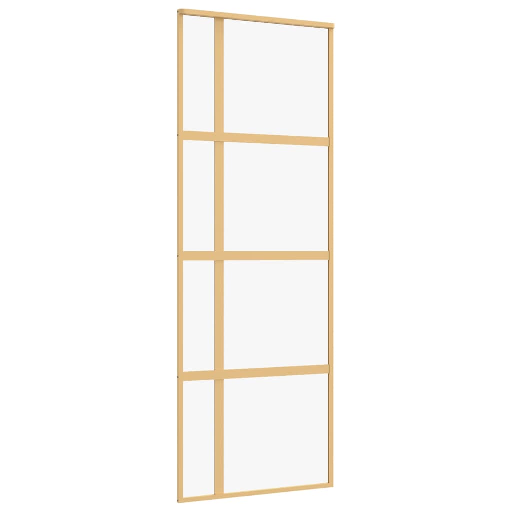 Schuifdeur 76x205 cm helder ESG-glas en aluminium goudkleurig 1 76 x 205 cm Goud