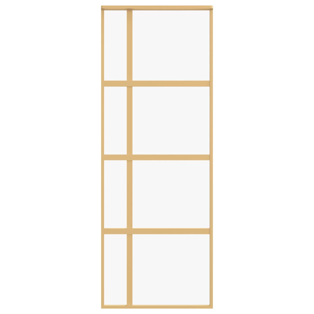 Schuifdeur 76x205 cm helder ESG-glas en aluminium goudkleurig 1 76 x 205 cm Goud
