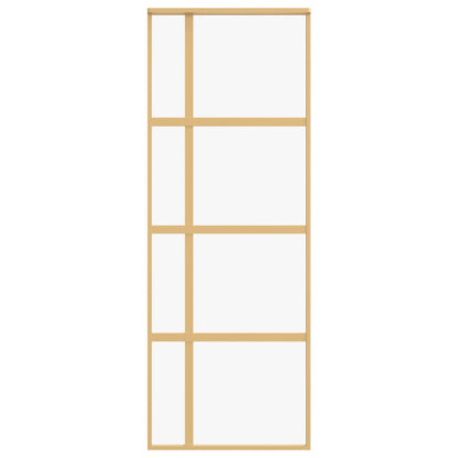 Schuifdeur 76x205 cm helder ESG-glas en aluminium goudkleurig 1 76 x 205 cm Goud