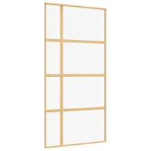 Schuifdeur 102,5x205 cm helder ESG-glas en aluminium goudkleur 102.5 x 205 cm Goud