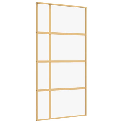 Schuifdeur 102,5x205 cm helder ESG-glas en aluminium goudkleur 102.5 x 205 cm Goud