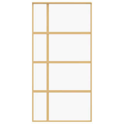 Schuifdeur 102,5x205 cm helder ESG-glas en aluminium goudkleur 102.5 x 205 cm Goud