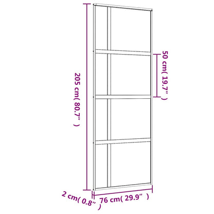 Schuifdeur Esg-Glas En Aluminium Kleurig Goud 76 x 205 cm