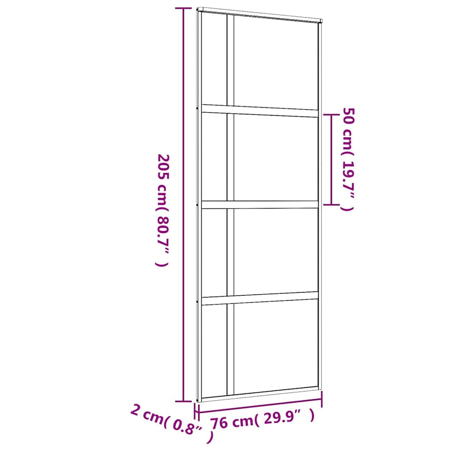 Schuifdeur Esg-Glas En Aluminium Kleurig Goud 76 x 205 cm