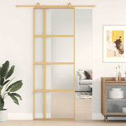 Schuifdeur glas aluminium goud 76x205 cm