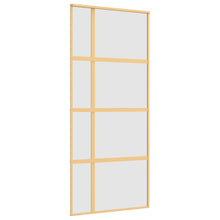 Schuifdeur 90x205 cm mat ESG-glas en aluminium goudkleurig 90 x 205 cm Mat