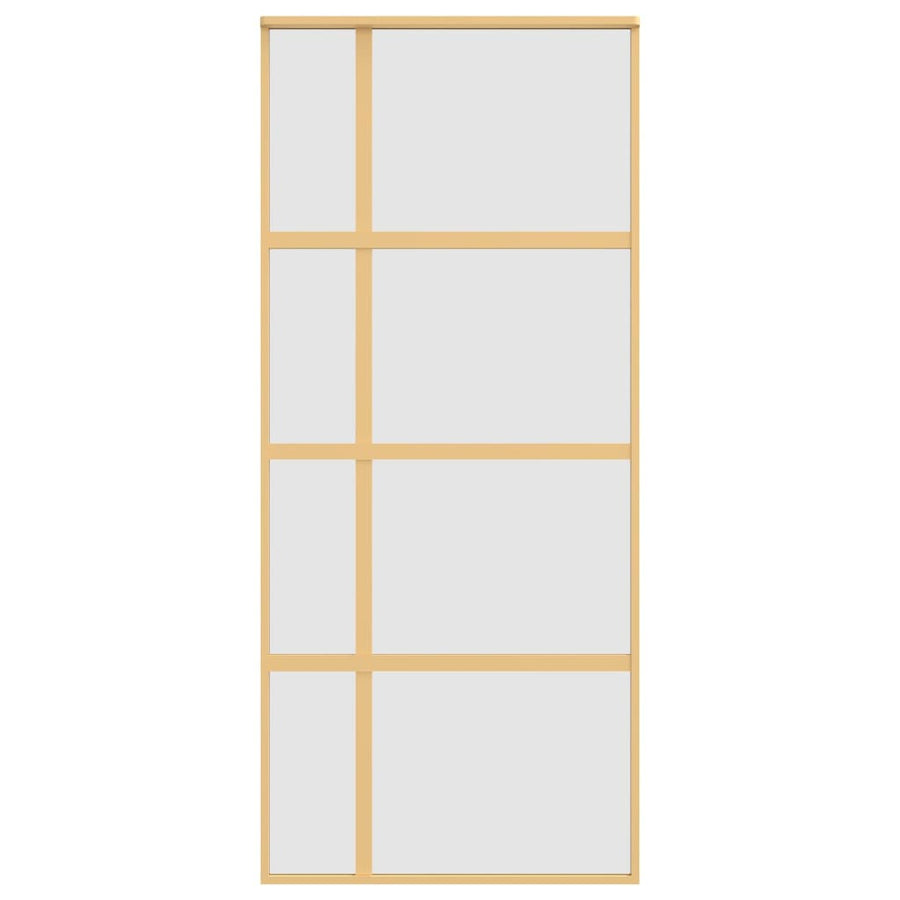 Schuifdeur 90x205 cm mat ESG-glas en aluminium goudkleurig 90 x 205 cm Mat