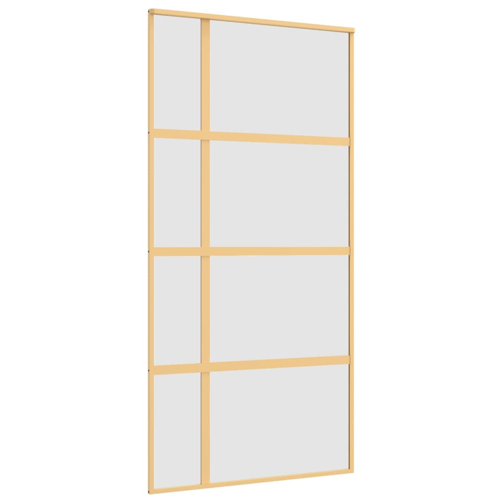 Schuifdeur 102,5x205 cm mat ESG-glas en aluminium goudkleurig 102.5 x 205 cm Mat