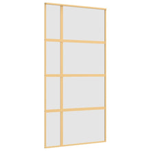 Schuifdeur 102,5x205 cm mat ESG-glas en aluminium goudkleurig 102.5 x 205 cm Mat