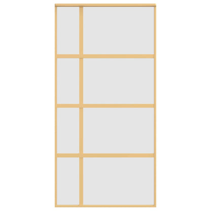 Schuifdeur 102,5x205 cm mat ESG-glas en aluminium goudkleurig 102.5 x 205 cm Mat