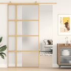 Schuifdeur 102,5x205 cm mat glas aluminium goud