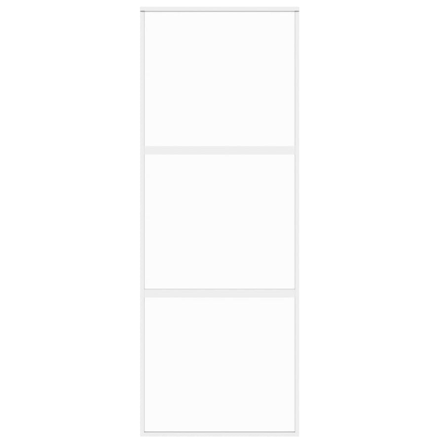 Schuifdeur 76X205 Cm Gehard Glas En Aluminium Wit