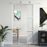 Schuifdeur 76x205 cm gehard glas aluminium wit