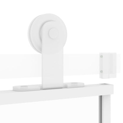 Schuifdeur Gehard Glas En Aluminium Wit En Transparant 90 x 205 cm 2 horizontale stangen