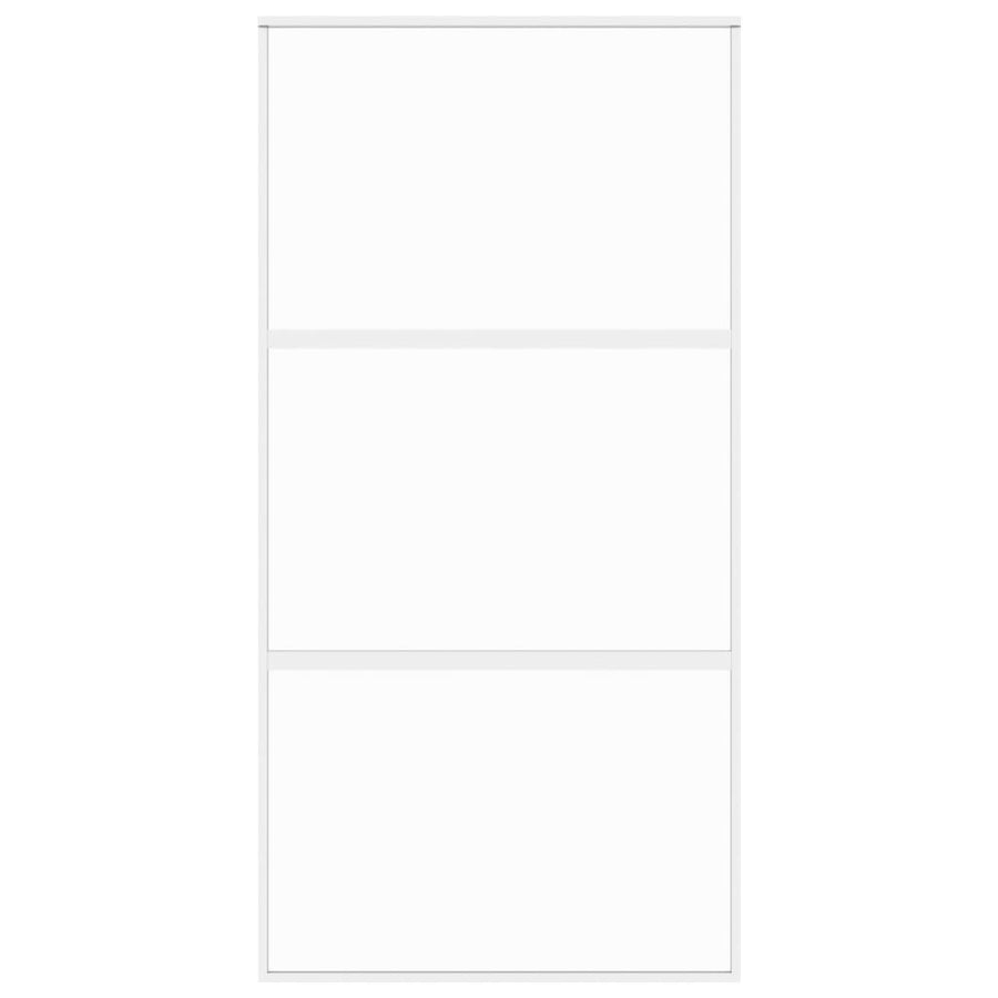 Schuifdeur 102,5X205 Cm Gehard Glas En Aluminium Wit
