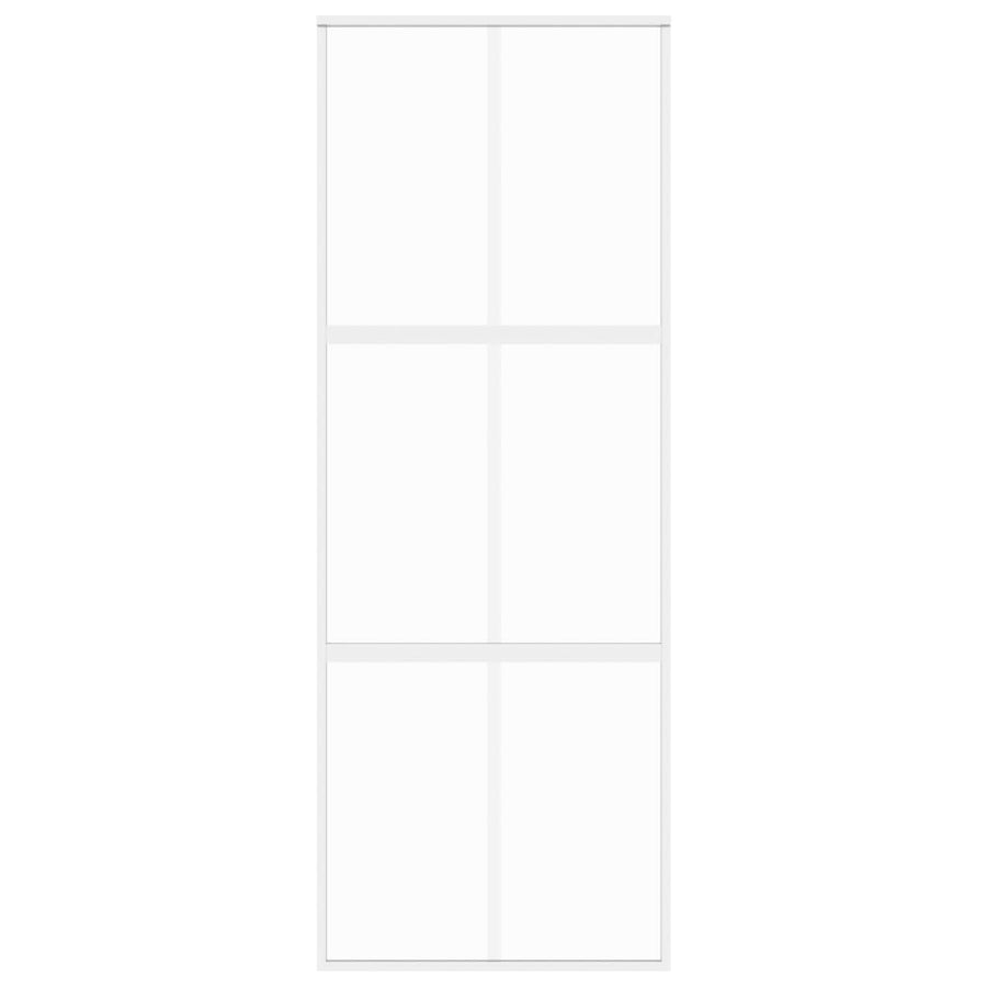 Schuifdeur 76X205 Cm Gehard Glas En Aluminium Wit