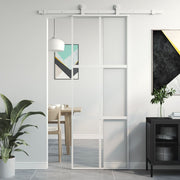 Schuifdeur 76x205 cm gehard glas aluminium wit