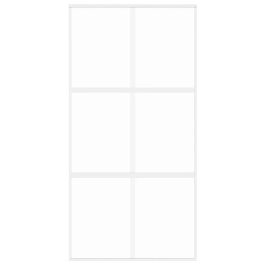 Schuifdeur 102,5X205 Cm Gehard Glas En Aluminium Wit