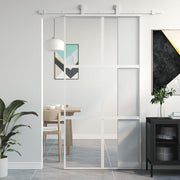 Schuifdeur 102,5x205 cm gehard glas aluminium wit