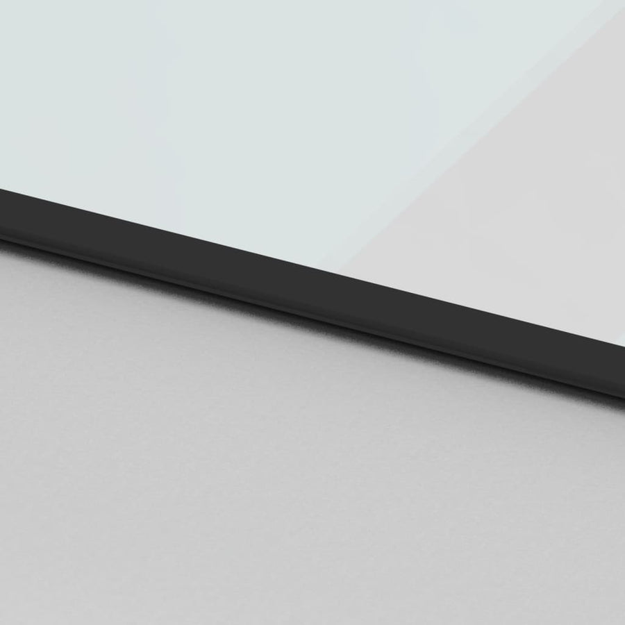 Schuifdeur 76x205 cm gehard glas en aluminium zwart 76 x 205 cm Halfmat