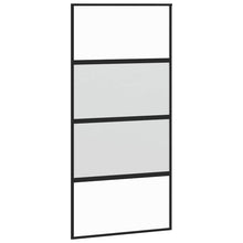 Schuifdeur 102,5x205 cm gehard glas en aluminium zwart