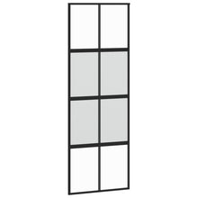 Schuifdeur 76x205 cm gehard glas en aluminium zwart 1 76 x 205 cm Zwart