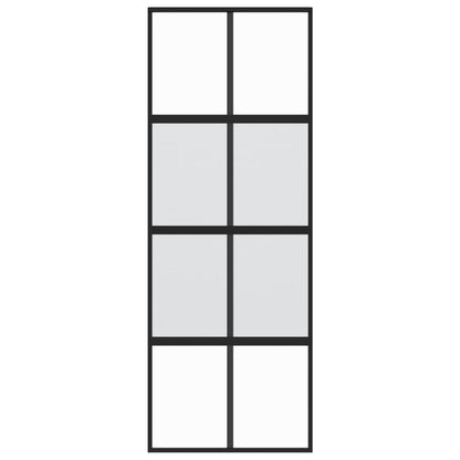 Schuifdeur 76x205 cm gehard glas en aluminium zwart 1 76 x 205 cm Zwart
