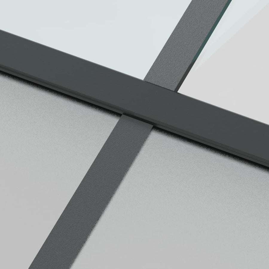 Schuifdeur 90x205 cm gehard glas en aluminium zwart 1 90 x 205 cm Zwart